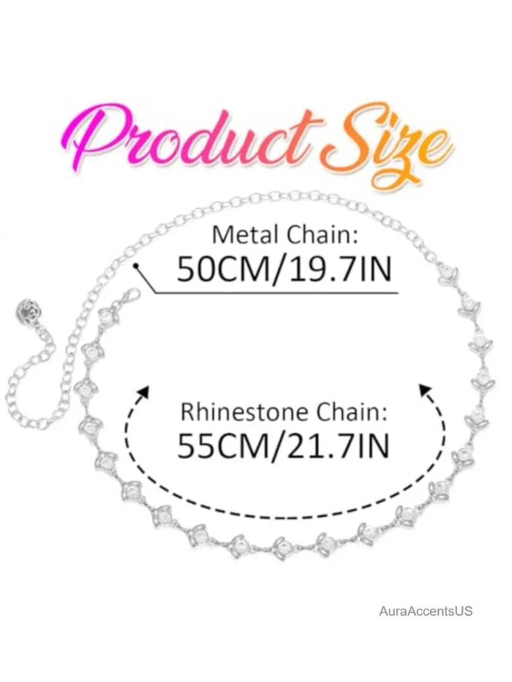 Rhinestone Chain Belt Bling Waist Accessory for Dress Wedding Party